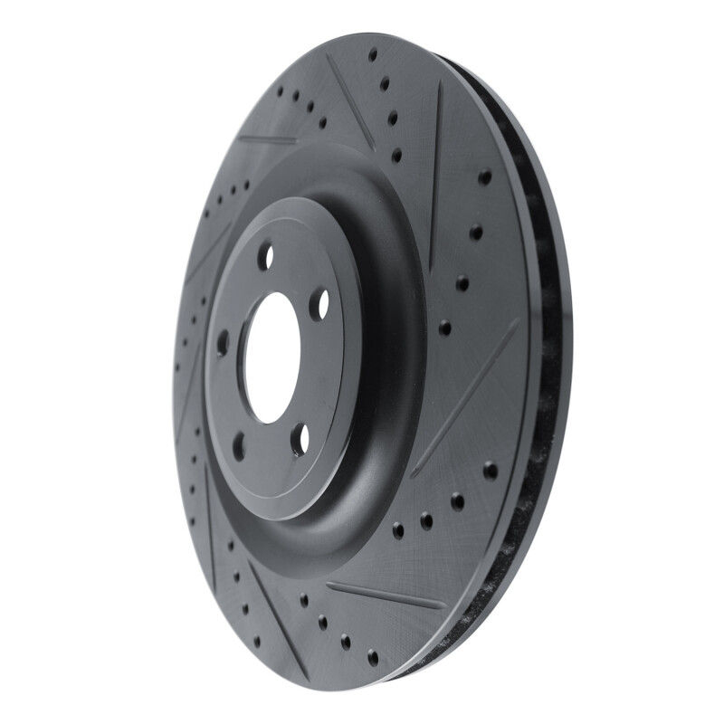 Ford Police Interceptor Utility Brake Rotor (1) - Rear Right - R1 Concepts - Drilled & Slotted - Black - `20-`25